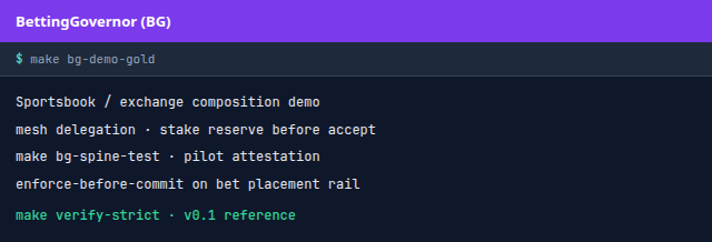BettingGovernor demo